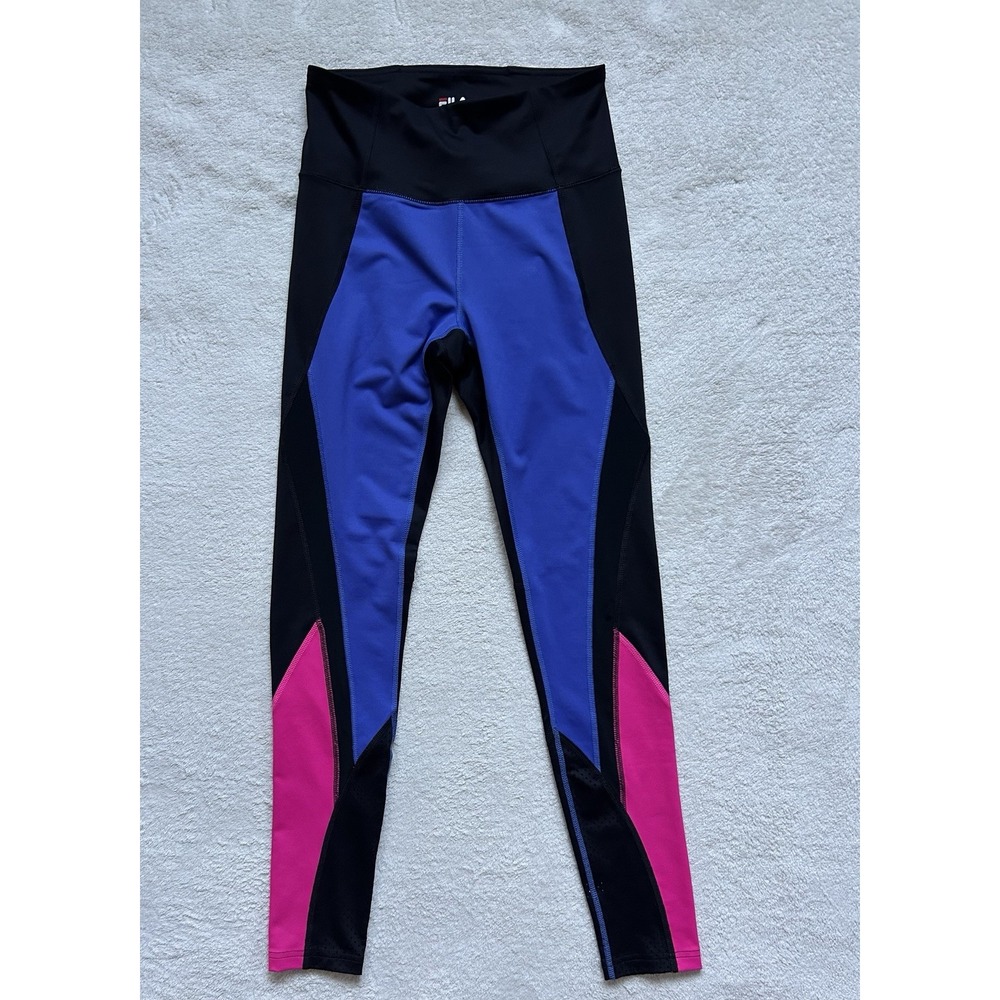 FILA SPORT Women's Colorblock Panel High Rise Legging Sz S Retro Look 80's Vibe